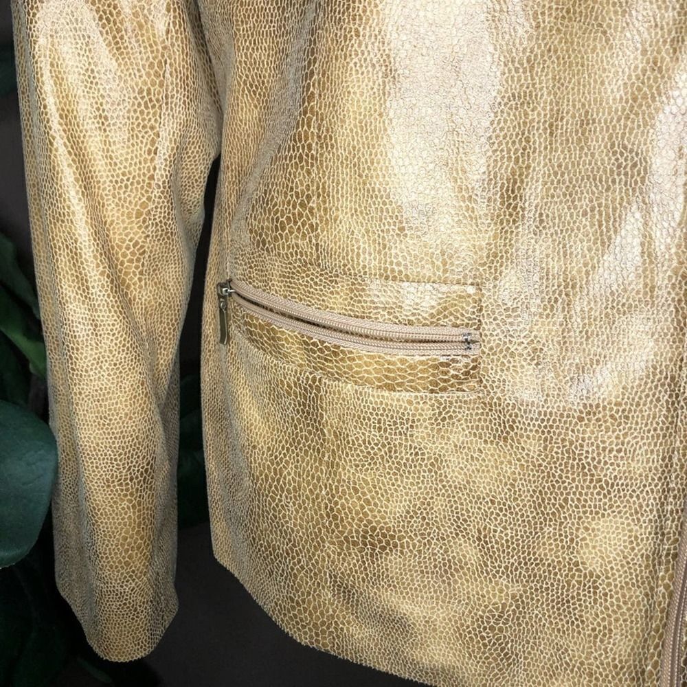 Jm Collection Tan Snake Print Zip Up Jacket - image 7